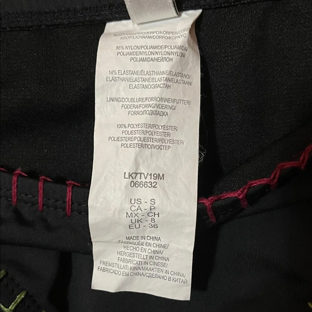 Lucky Brand Black Bikini Bottom with Colorful Stitching Swimwear Size Small